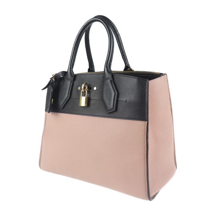 LOUIS VUITTON ルイ ヴィトン ハンドバッグ M53019 シティ スティーマー MM トリヨンレザー マグノリア ピンク系 ブラック ゴールド金具 ビトン【本物保証】