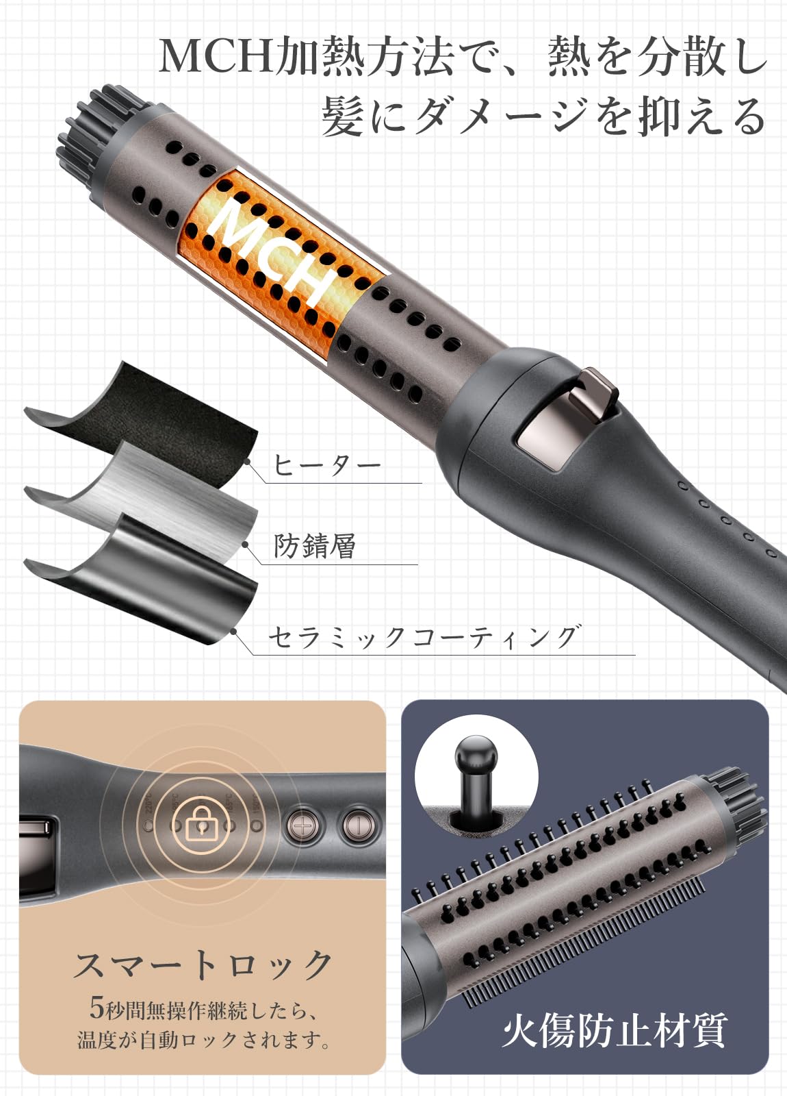 【わずか10秒で220度まで瞬時に加熱!】llano 伸縮可能式カールアイロン 32mm 韓国先端ナノシルバー技術+トルマリン技術+ダブルMCH加熱技術を採用 最高温度220℃ 火傷防止設計 5段階温 【わずか10秒で220度まで瞬時に加熱!】llano 伸縮可能式カールアイロン 32mm 韓国先端ナノシルバー技術+トルマリン技術+ダブルMCH加熱技術を採用 最高温度220℃ 火傷防止設計 5段階温
