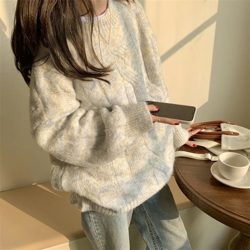 ブラウス 秋アウター 百掛け通勤スーツ コート 秋 セーター 無地 長袖 ストレッチ ニット セーターレギンス ゆったりけだるいプルオーバーレースニットトップスアウター moncheryl.com