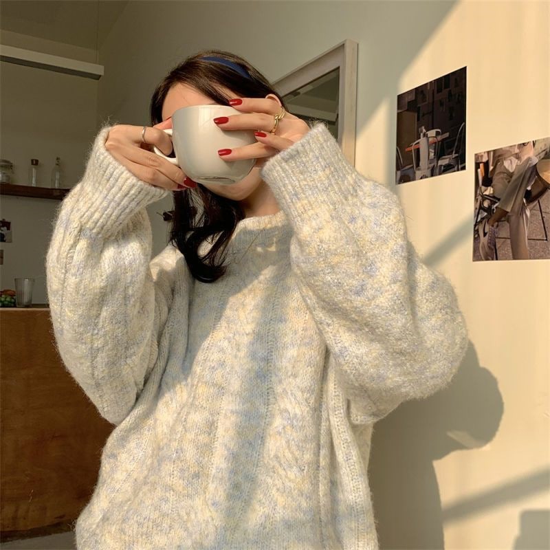 ブラウス 秋アウター 百掛け通勤スーツ コート 秋 セーター 無地 長袖 ストレッチ ニット セーターレギンス ゆったりけだるいプルオーバーレースニットトップスアウター moncheryl.com