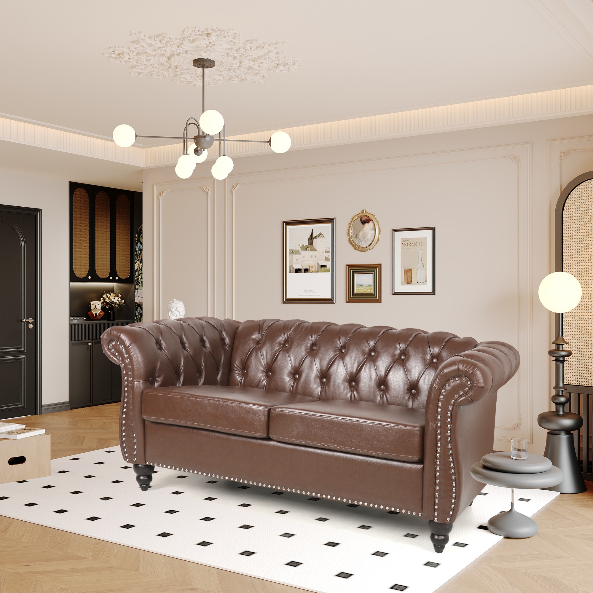 【国内出荷】LoveseatソファソファPUカバー付きリビングルーム用小型ソファ無垢材の脚付きベッドルーム用快適な布張りラブシートソファソファ小さなスペース用の2人乗りミニモダンソファ 【国内出荷】LoveseatソファソファPUカバー付きリビングルーム用小型ソファ無垢材の脚付きベッドルーム用快適な布張りラブシートソファソファ小さなスペース用の2人乗りミニモダンソファ