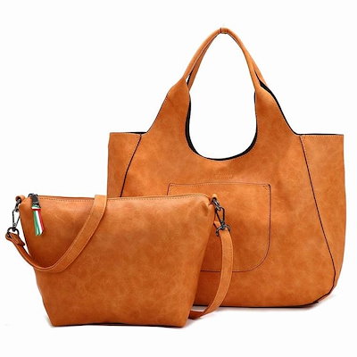 【グッシオ】トートバッグ ショルダー セット レディース バッグ a4 PU レザー 軽量 大人 かわいい オレンジ B0794S26CS 【グッシオ】トートバッグ ショルダー セット レディース バッグ a4 PU レザー 軽量 大人 かわいい オレンジ B0794S26CS