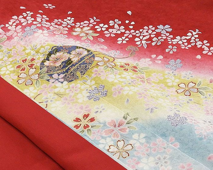 振袖 正絹 手毬桜模様 身丈168.5cm 裄丈64.5cm 振袖 美品 リサイクル 着物 振袖 正絹 手毬桜模様 身丈168.5cm 裄丈64.5cm 振袖 美品 リサイクル