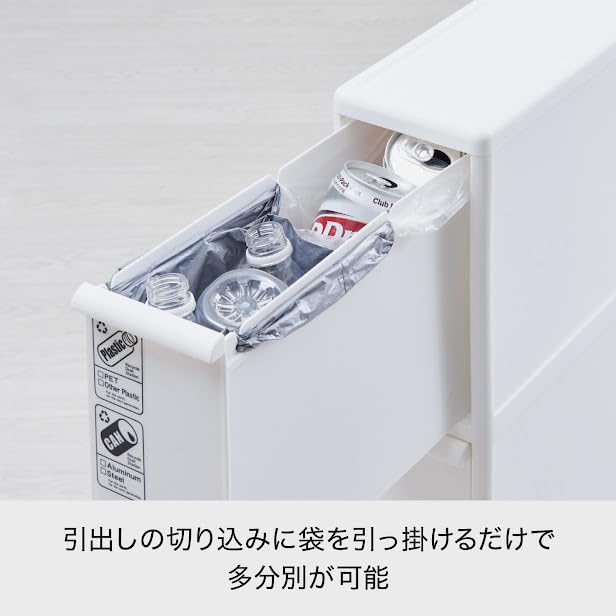 ライクイット (like-it) フタ付きゴミ箱 分別引出し ステーション スーパースリム3段 約幅14cm×奥行き46.5×高さ79cm ホワイト 27L 日本製 FBS-3 キャスター取り付け可能 ライクイット (like-it) フタ付きゴミ箱 分別引出し ステーション スーパースリム3段 約幅14cm×奥行き46.5×高さ79cm ホワイト 27L 日本製 FBS-3 キャスター取り付け可能