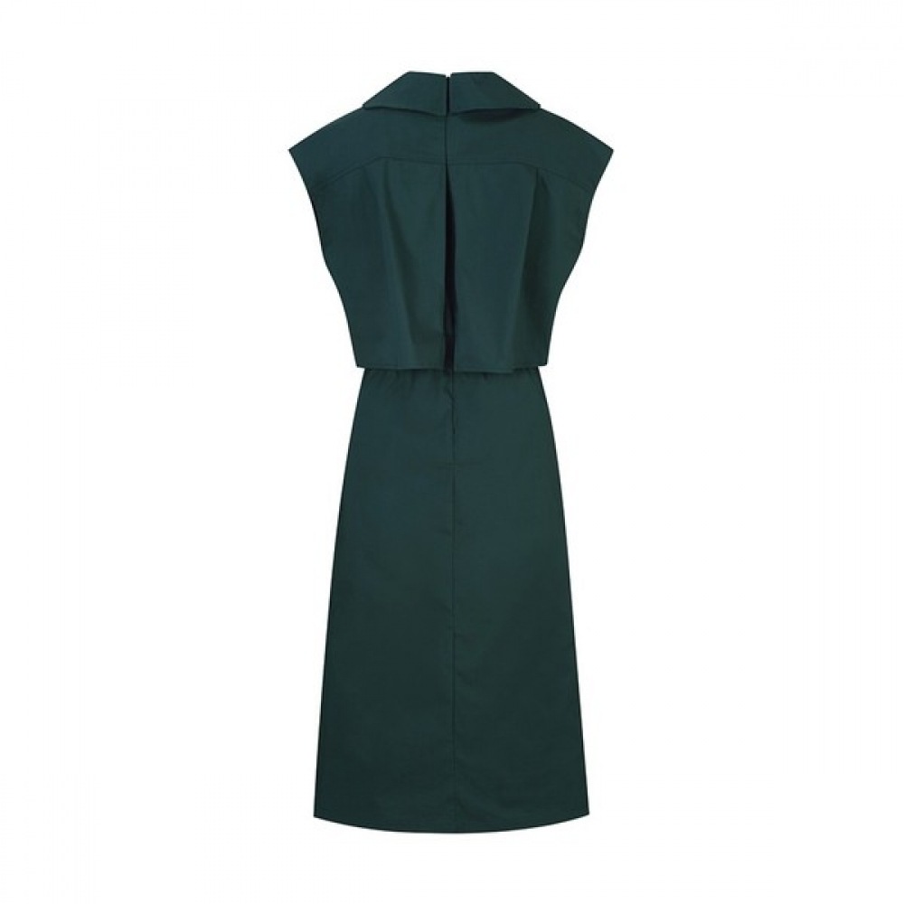 [ベスティヴェリ] ノースリーブジャケットレイヤードドレス (BGOAF7536)