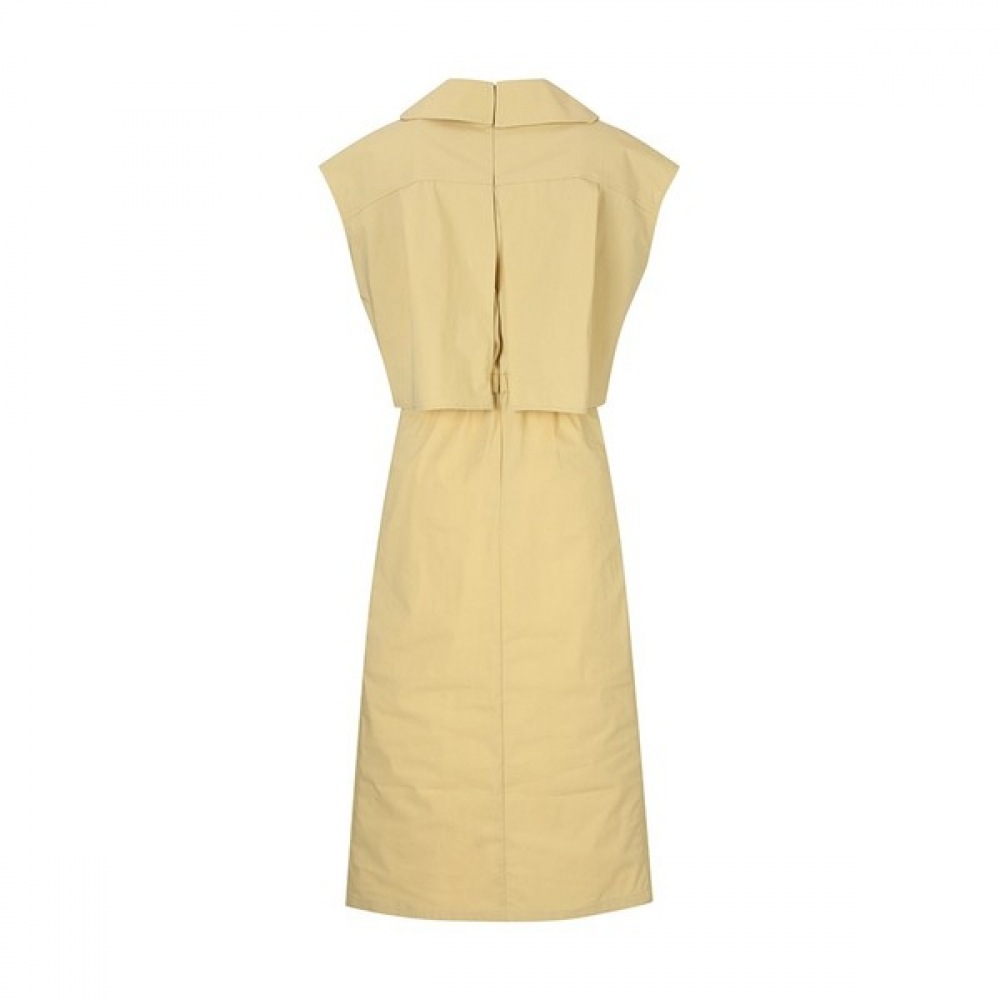 [ベスティヴェリ] ノースリーブジャケットレイヤードドレス (BGOAF7536)