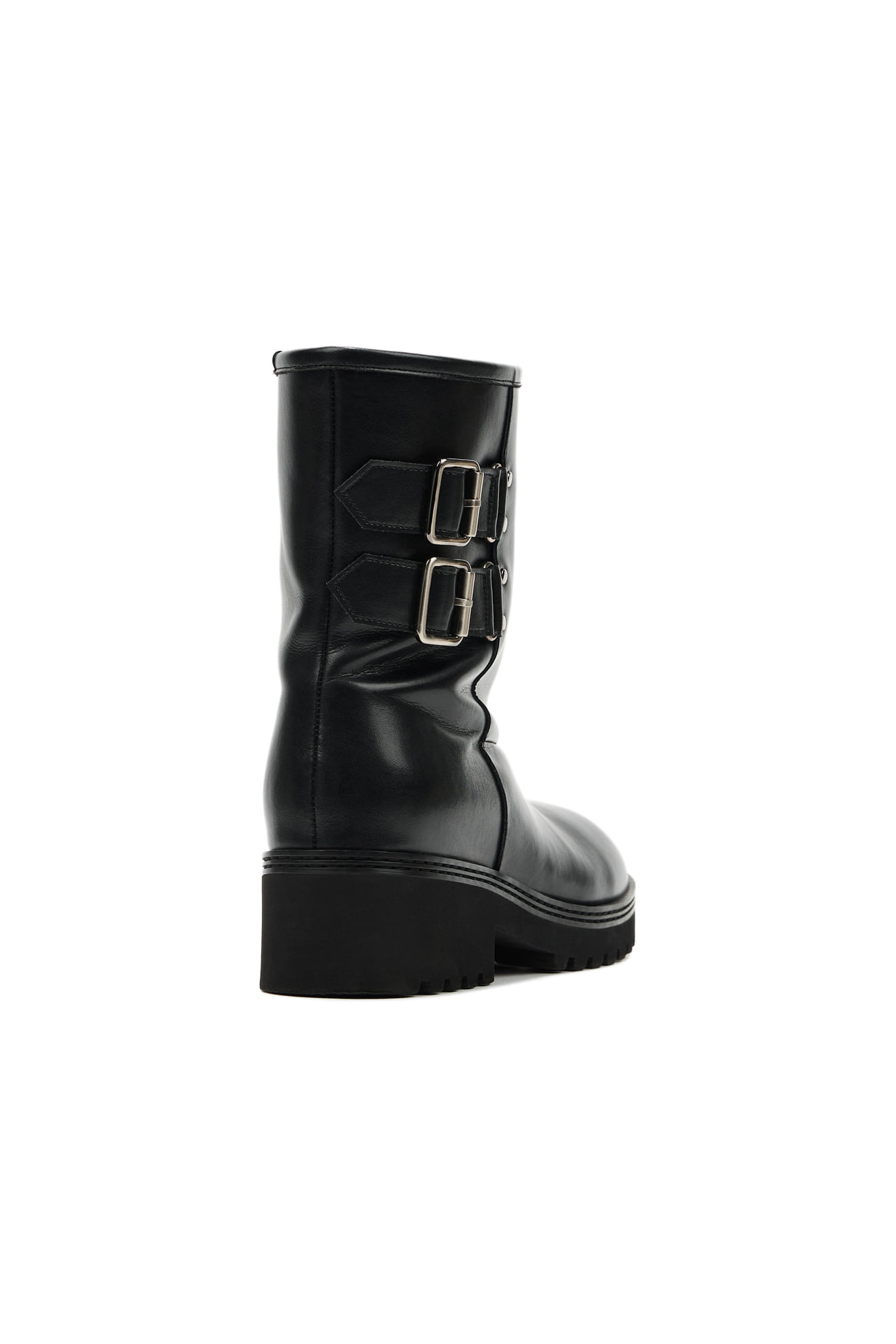 [DEINET] TEDDY BEAR BUCKLE BOOTS /追跡付 DEINET】 TEDDY BEAR BUCKLE BOOTS : LEATHER BLACK 足の圧力を