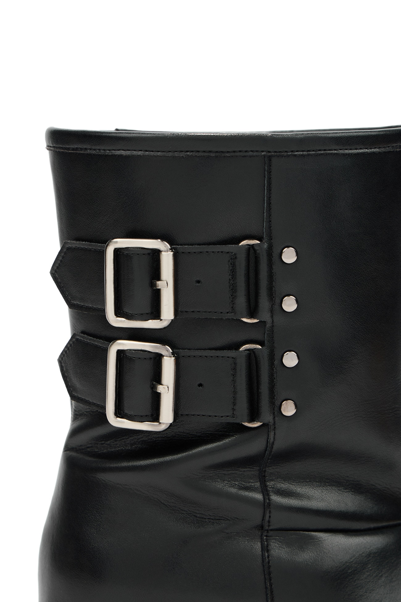 DEINET】 TEDDY BEAR BUCKLE BOOTS : LEATHER BLACK 足の圧力を
