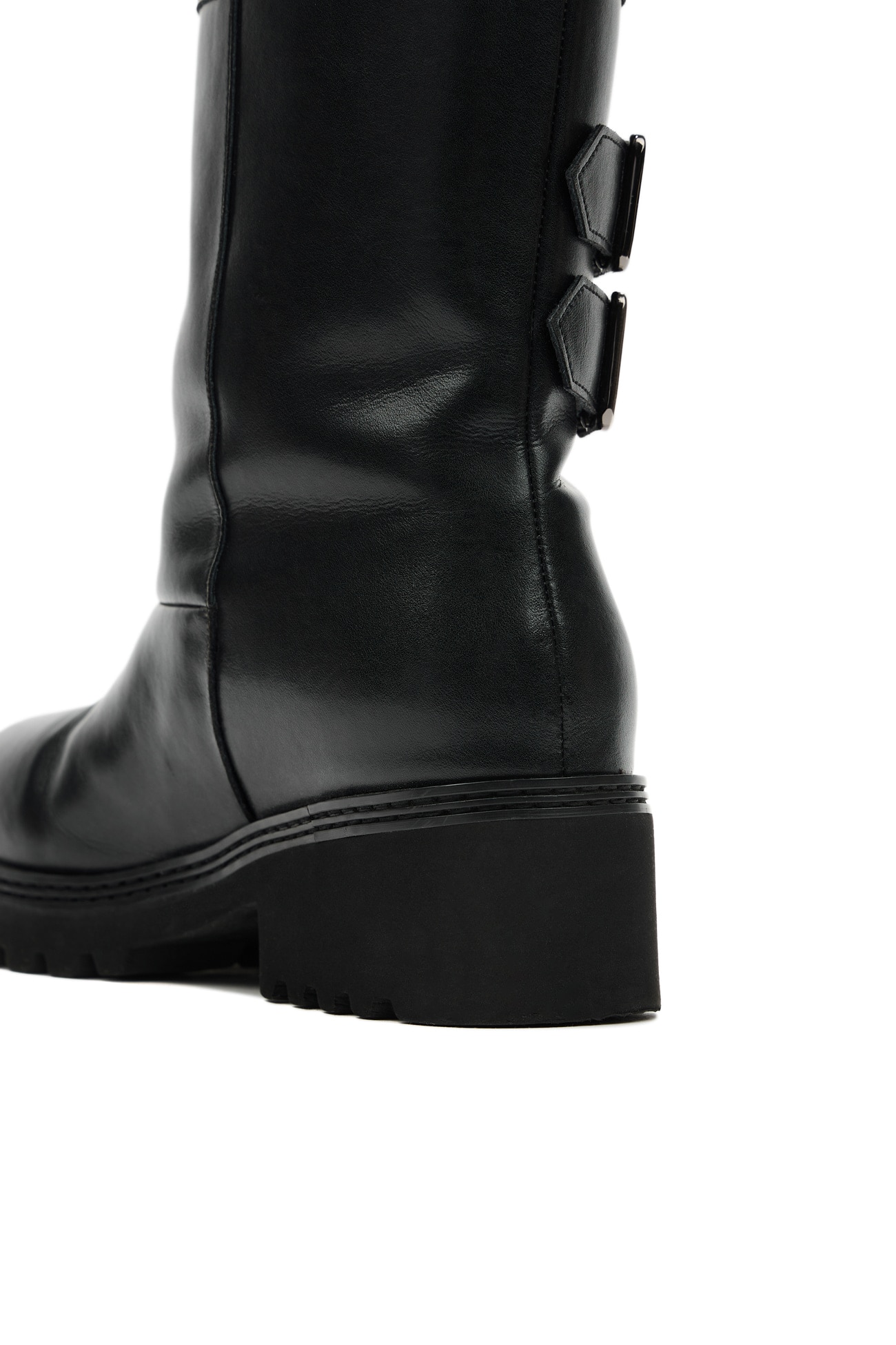 [DEINET] TEDDY BEAR BUCKLE BOOTS /追跡付 DEINET】 TEDDY BEAR BUCKLE BOOTS : LEATHER BLACK 足の圧力を