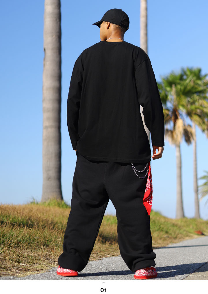 ACE FLAG 上下セット 長袖 ブランド メンズ 春秋冬用 黒 大きいサイズ エースフラッグ セットアップ ロンT 上下 Inglewood イングルウッド