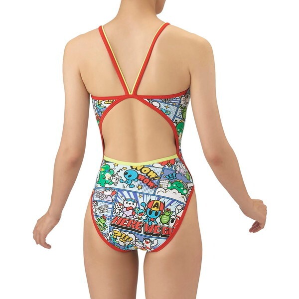 アリーナ 水泳 レディース トレーニングワンピース(オープンバック) レッド×イエロー M AS5FWM13L RDYL