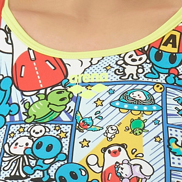 アリーナ 水泳 レディース トレーニングワンピース(オープンバック) レッド×イエロー M AS5FWM13L RDYL