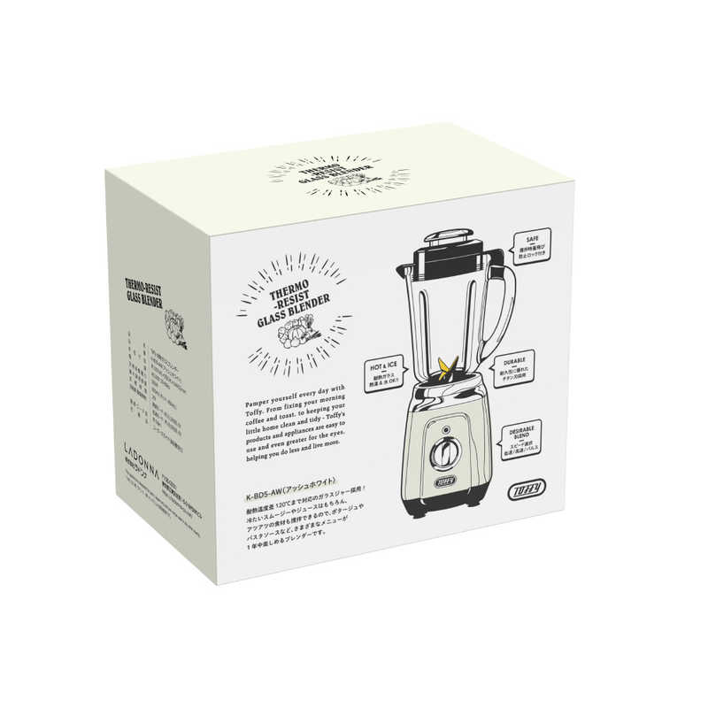 ラドンナ　耐熱ガラスブレンダー Toffy [ホット:400ml 攪拌:600ml / 4枚刃]　K-BD5-AW