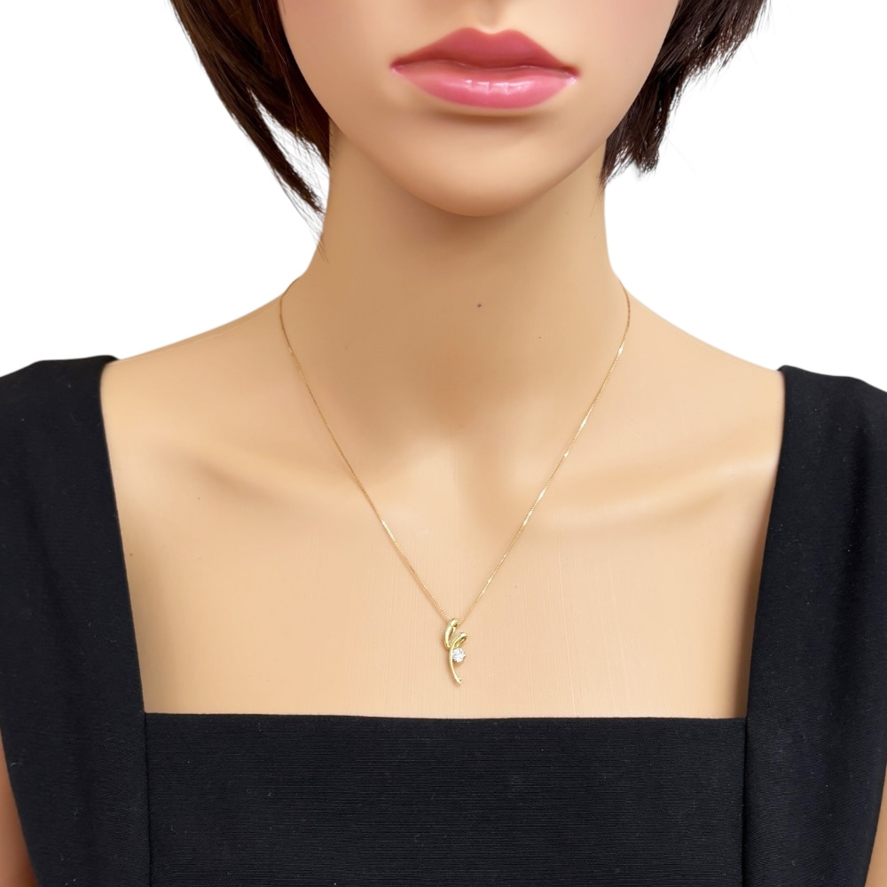 ネックレス 18金 K18イエローゴールド ダイヤモンド 中古 美品 ネックレス 18金 K18イエローゴールド ダイヤモンド 中古 美品