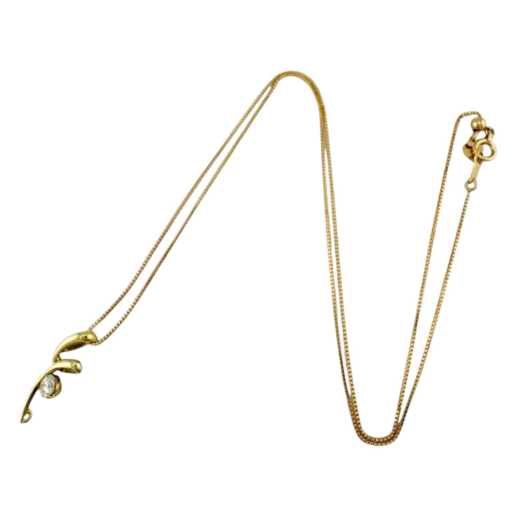 ネックレス 18金 K18イエローゴールド ダイヤモンド 中古 美品 ネックレス 18金 K18イエローゴールド ダイヤモンド 中古 美品