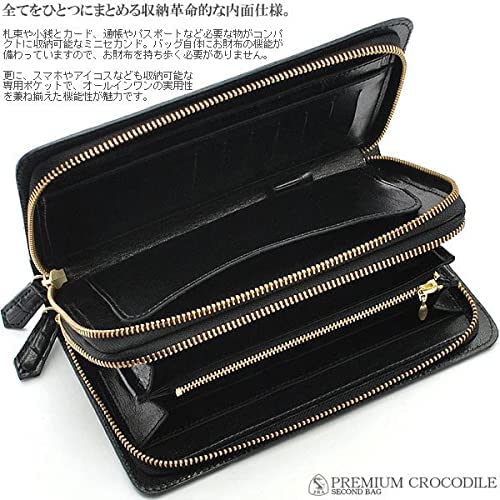 【新規OPEN】【期間限定セール】【激安】【新品未使用】本クロコダイルレザー 鰐革 ダブルファスナー式 特殊モデル ミニセカンドバッグ TC-191 マットブラック 【新規OPEN】【期間限定セール】【激安】【新品未使用】本クロコダイルレザー 鰐革 ダブルファスナー式 特殊モデル ミニセカンドバッグ TC-191 マットブラック