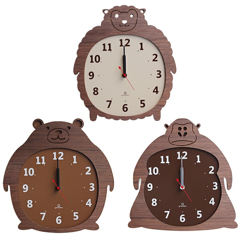 壁掛時計 子供部屋 子ども リビング 掛け時計 CLOCK ZOO クロックズー どうぶつ 動物モチーフ 時計 アニマル くま ひつじ ゴリラ かわいい 可愛い ウォールナット シンプル 壁掛時計 子供部屋 子ども リビング 掛け時計 CLOCK ZOO クロックズー どうぶつ 動物モチーフ 時計 アニマル くま ひつじ ゴリラ かわいい 可愛い ウォールナット シンプル