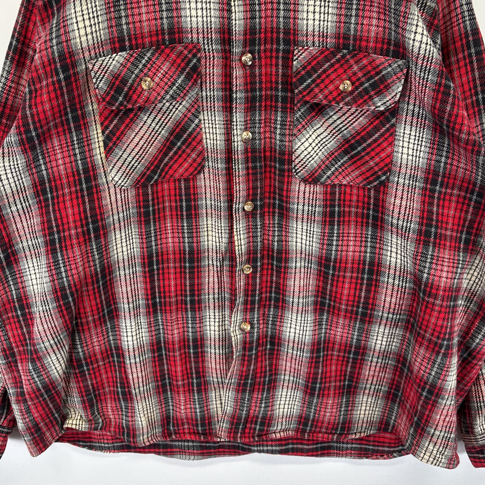 古着 長袖 フランネルシャツ チェック柄 ボタン 胸ポケット 大きいサイズ マルチカラー レッド メンズ 古着 長袖 フランネルシャツ チェック柄 ボタン 胸ポケット 大きいサイズ マルチカラー レッド メンズ