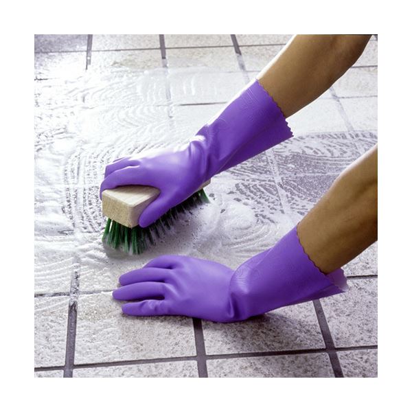 （まとめ）ショーワグローブ ビニトップ厚手手袋 L バイオレット NO.132-LV 1双 10セット