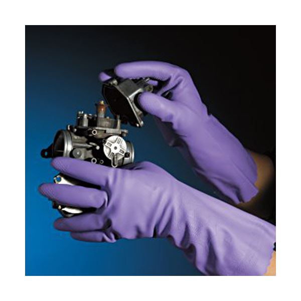 （まとめ）ショーワグローブ ビニトップ厚手手袋 L バイオレット NO.132-LV 1双 10セット