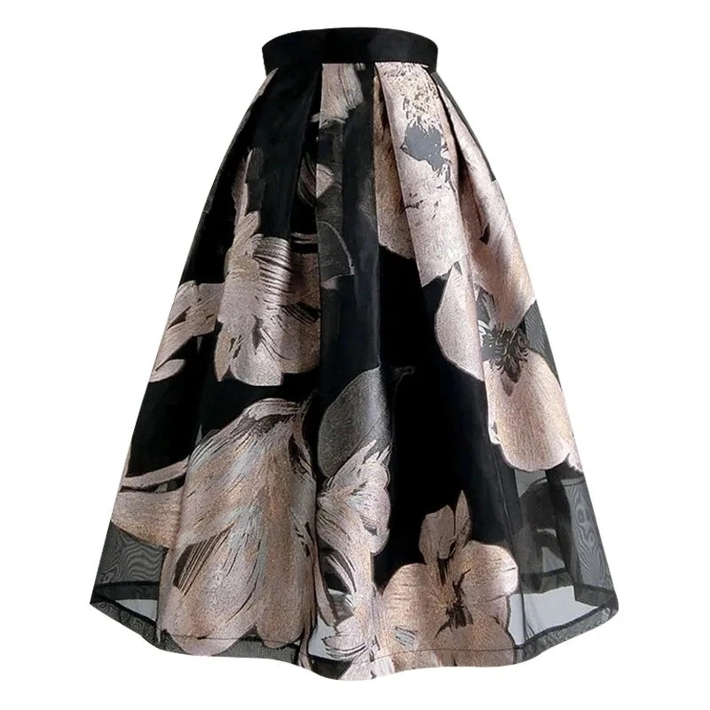 花柄高い腰おしゃれ百掛け上品見え韓国ファッションライン