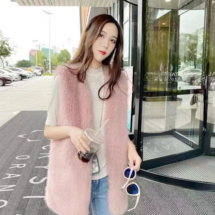 2025秋 冬新作ノースリーブおしゃれ ゆったり ベスト シンプル ふわふわ 毛皮ベスト トップス アウター 裏起毛 厚手 ベスト ショット丈 防寒 ウォームウォーム2025秋 冬新作ア