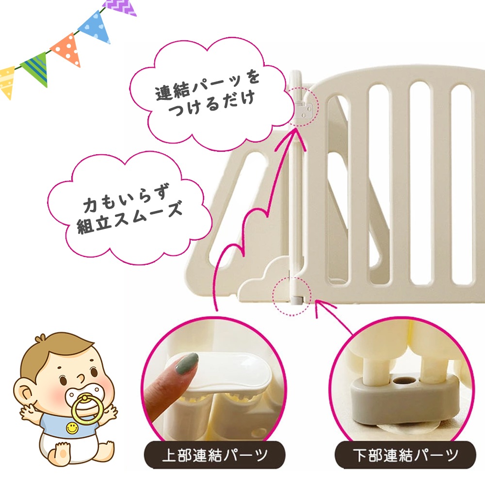 キッズパーテーション ベビーゲート テレビ 360cm 260cm ベビーサークル ワイド ベビーガード 置くだけ 自立式 ドア付き プレイヤード ベビーフェンス 柵 簡単設置 フェンス 間仕切り リ