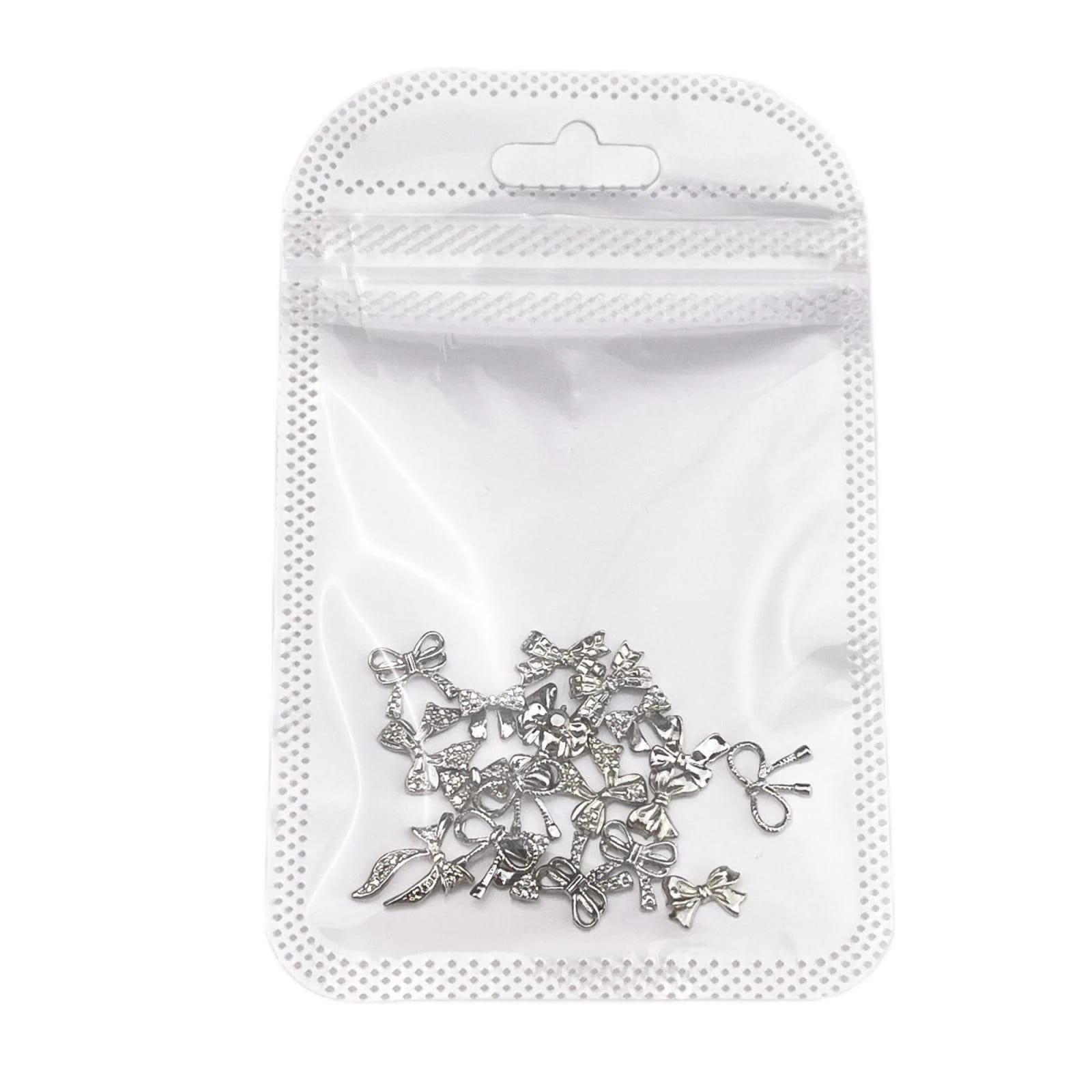 【10個セット】粒入合金の蝶結びのネイルアクセサリーのレトロで軽い豪華な白k色のリボンの銀色の蝶ネクタイの爪のアクセサリー 【10個セット】粒入合金の蝶結びのネイルアクセサリーのレトロで軽い豪華な白k色のリボンの銀色の蝶ネクタイの爪のアクセサリー