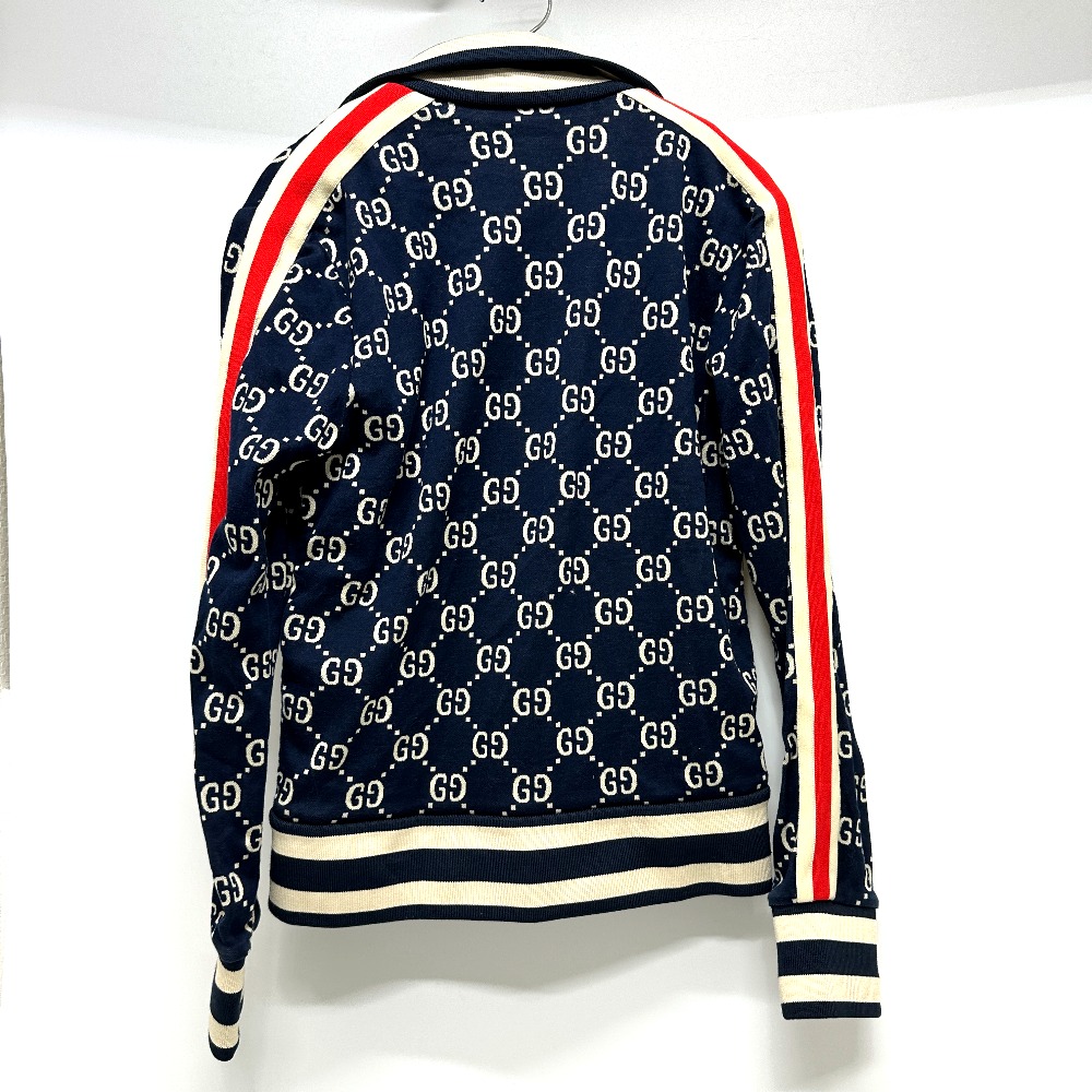 ジャケット 496919 GGジャガード サイドライン 18AW トラック ジャージ ジップアップ アパレル ポリエステル ネイビー ジャケット 496919 GGジャガード サイドライン 18AW トラック ジャージ ジップアップ アパレル ポリエステル ネイビー