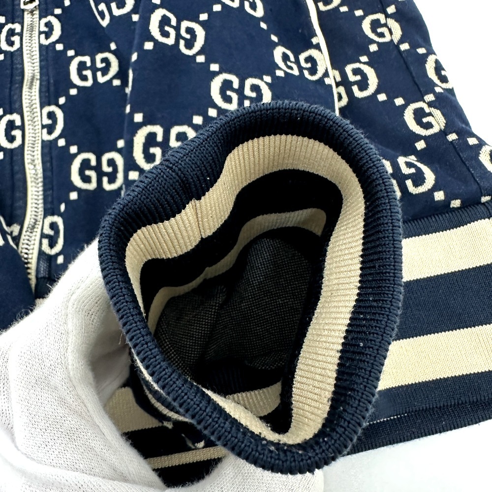 ジャケット 496919 GGジャガード サイドライン 18AW トラック ジャージ ジップアップ アパレル ポリエステル ネイビー ジャケット 496919 GGジャガード サイドライン 18AW トラック ジャージ ジップアップ アパレル ポリエステル ネイビー