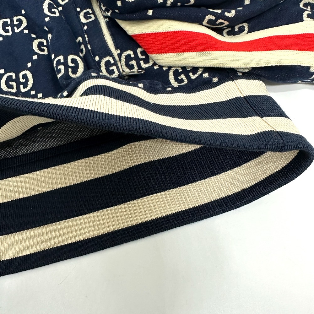 ジャケット 496919 GGジャガード サイドライン 18AW トラック ジャージ ジップアップ アパレル ポリエステル ネイビー ジャケット 496919 GGジャガード サイドライン 18AW トラック ジャージ ジップアップ アパレル ポリエステル ネイビー