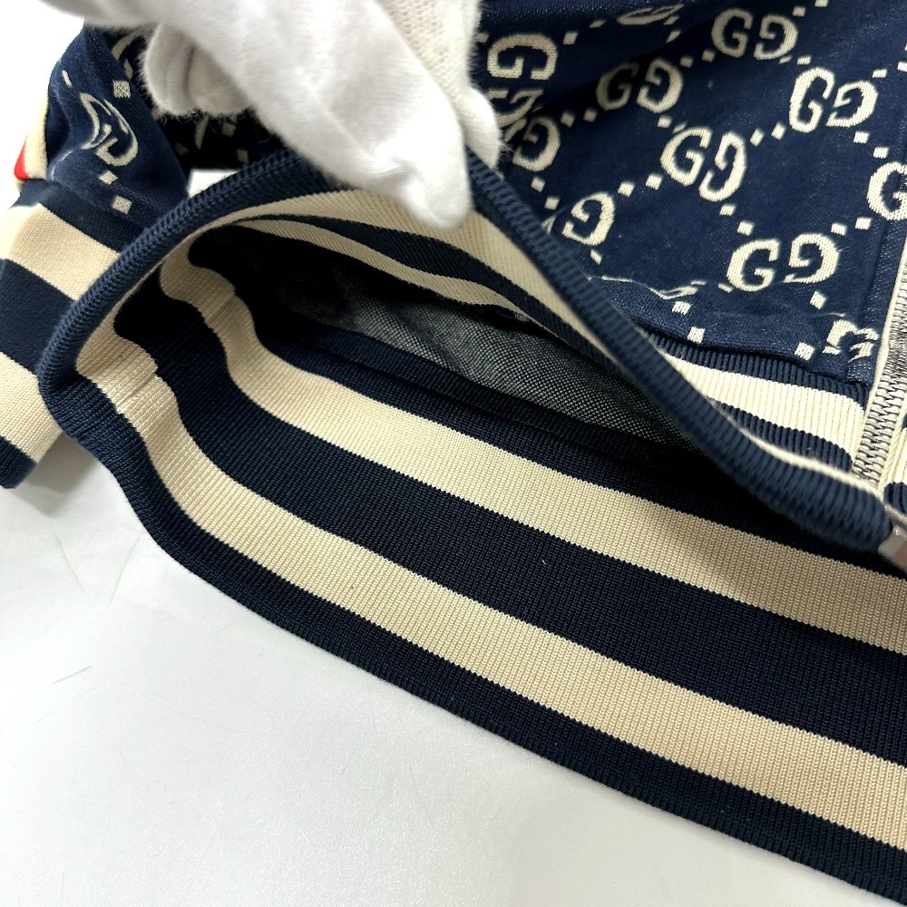 ジャケット 496919 GGジャガード サイドライン 18AW トラック ジャージ ジップアップ アパレル ポリエステル ネイビー ジャケット 496919 GGジャガード サイドライン 18AW トラック ジャージ ジップアップ アパレル ポリエステル ネイビー