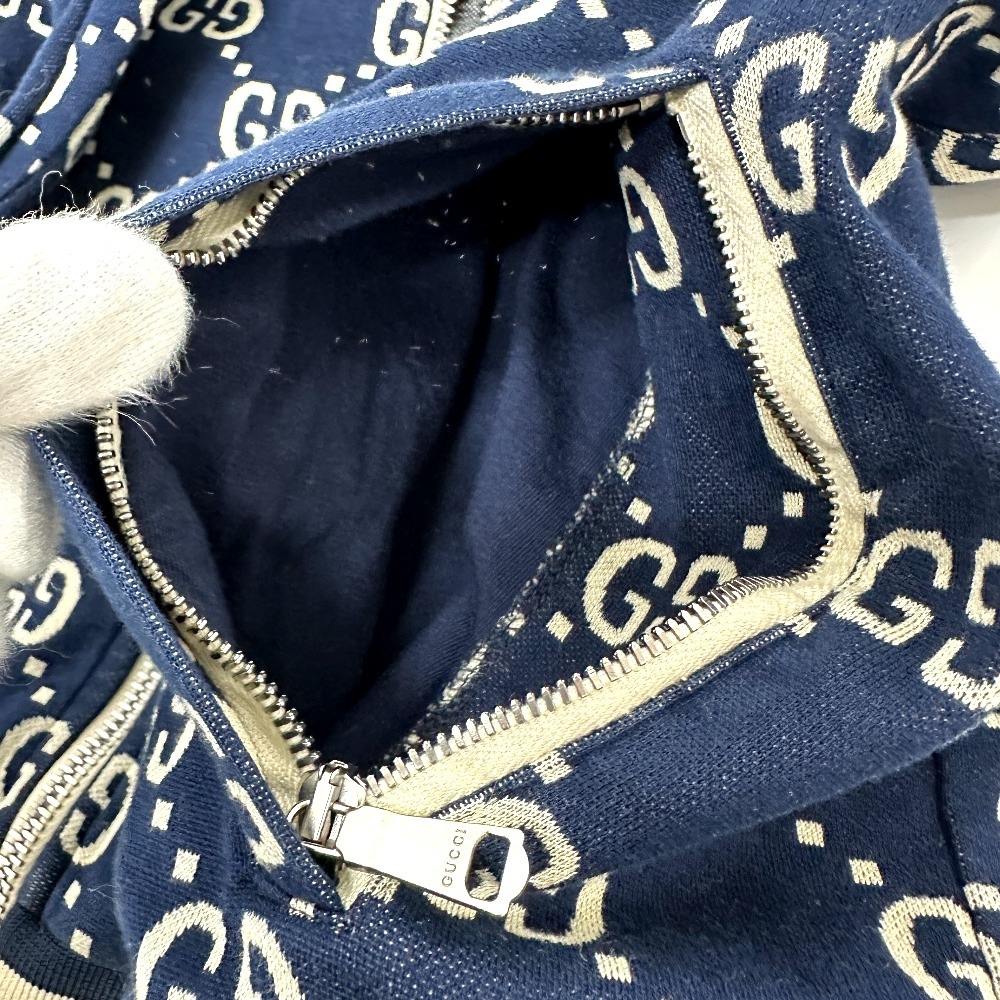 ジャケット 496919 GGジャガード サイドライン 18AW トラック ジャージ ジップアップ アパレル ポリエステル ネイビー ジャケット 496919 GGジャガード サイドライン 18AW トラック ジャージ ジップアップ アパレル ポリエステル ネイビー