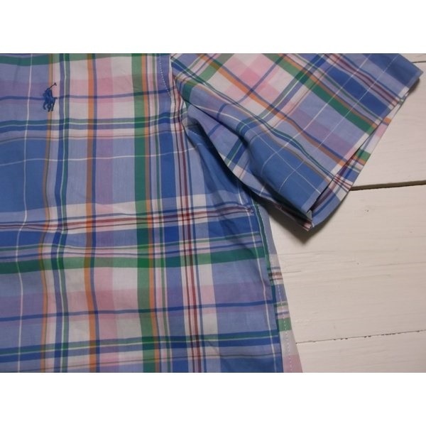 ボーイズサイズ 半袖 ボタンダウンシャツ ブルー boys PR2-1022 ボーイズサイズ 半袖 ボタンダウンシャツ ブルー boys PR2-1022