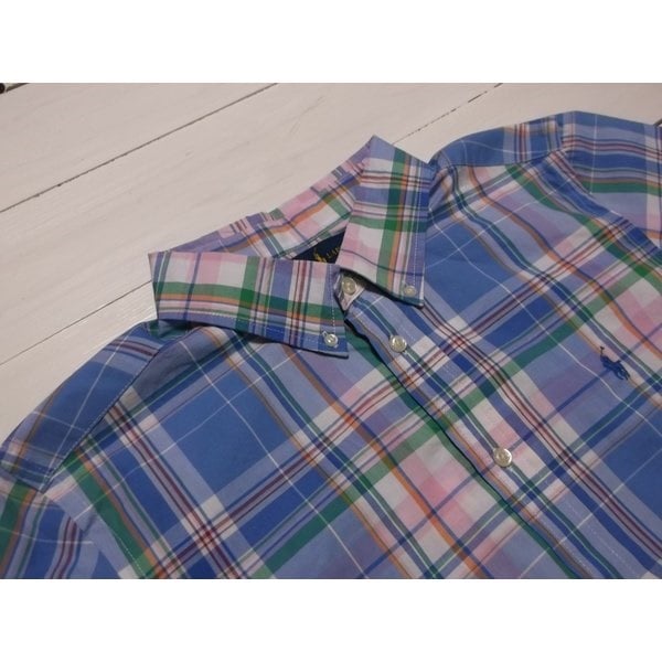 ボーイズサイズ 半袖 ボタンダウンシャツ ブルー boys PR2-1022 ボーイズサイズ 半袖 ボタンダウンシャツ ブルー boys PR2-1022