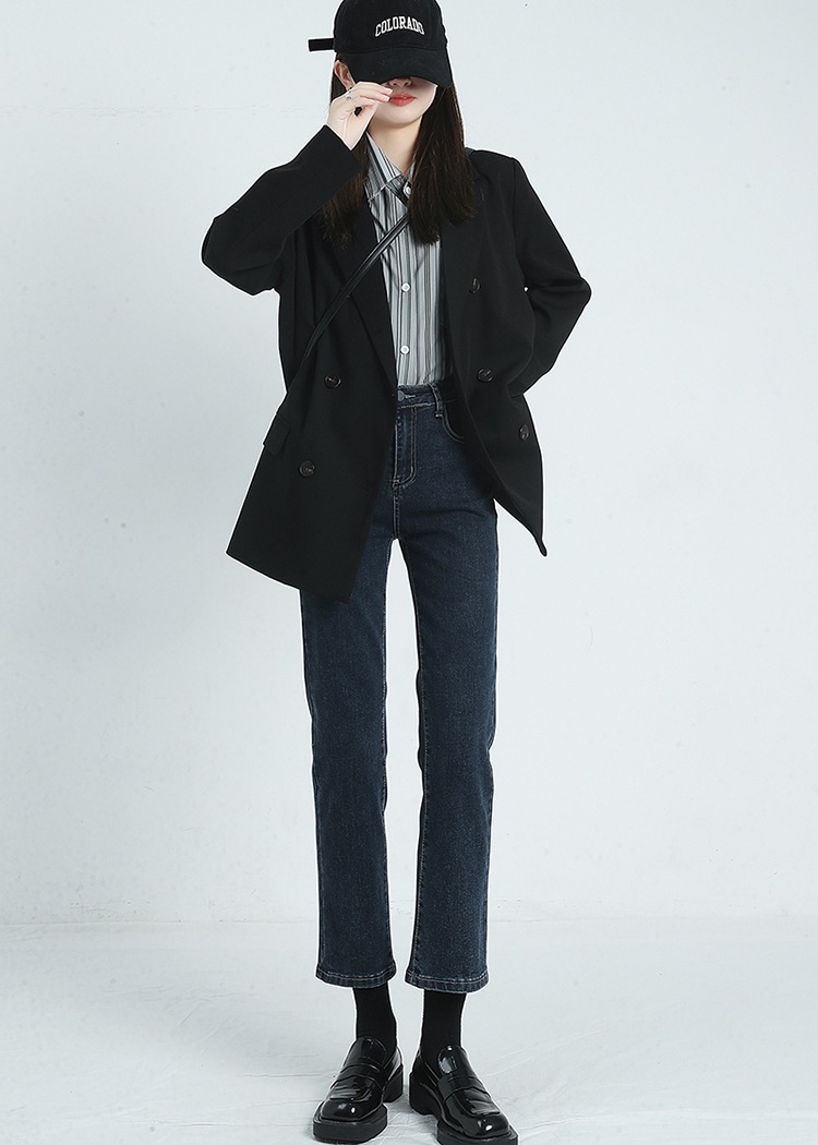 ジーンズ女性新しい小さな9バゲットパンツハイウエストストレlートパンツの薄い狭いバージョン ジーンズ女性新しい小さな9バゲットパンツハイウエストストレlートパンツの薄い狭いバージョン