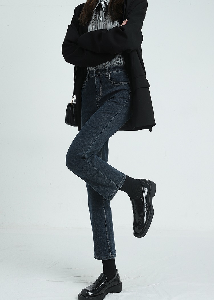 ジーンズ女性新しい小さな9バゲットパンツハイウエストストレlートパンツの薄い狭いバージョン ジーンズ女性新しい小さな9バゲットパンツハイウエストストレlートパンツの薄い狭いバージョン