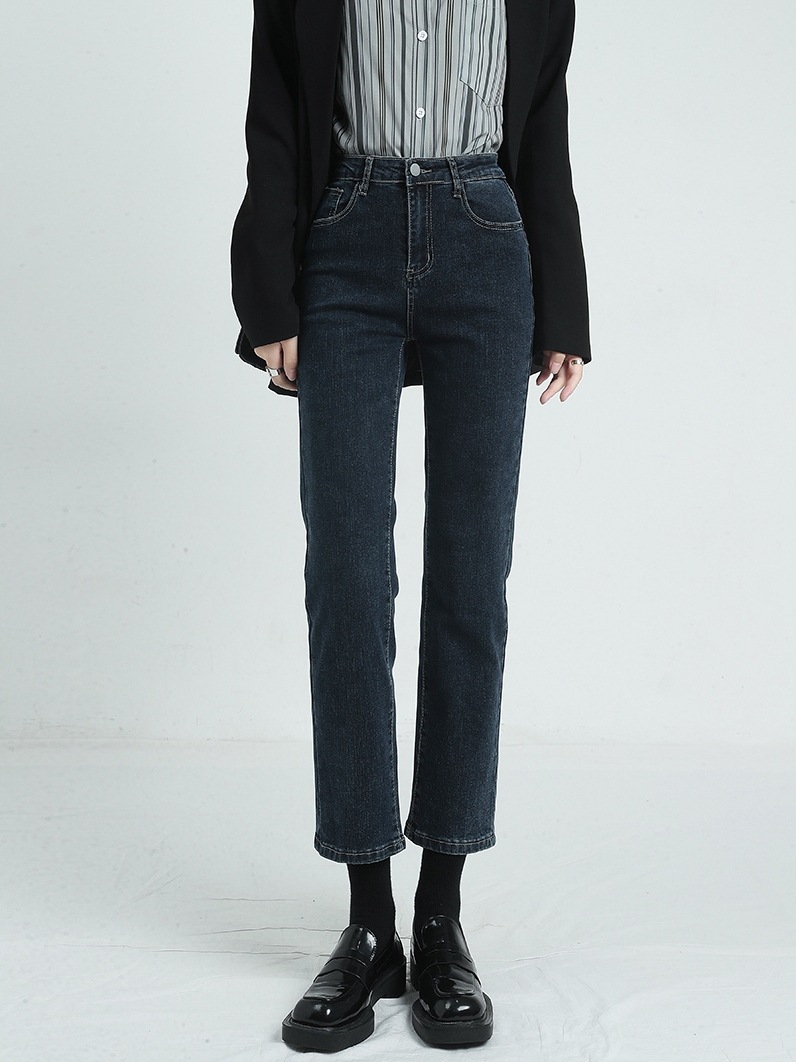 ジーンズ女性新しい小さな9バゲットパンツハイウエストストレlートパンツの薄い狭いバージョン ジーンズ女性新しい小さな9バゲットパンツハイウエストストレlートパンツの薄い狭いバージョン