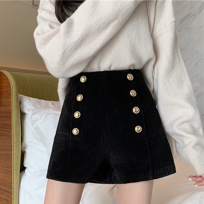 3color レディース ボトムス ショートパンツ コーデュロイショートパンツ コーデュロイ 膝上