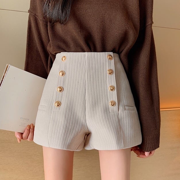 3color レディース ボトムス ショートパンツ コーデュロイショートパンツ コーデュロイ 膝上