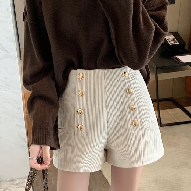 3color レディース ボトムス ショートパンツ コーデュロイショートパンツ コーデュロイ 膝上