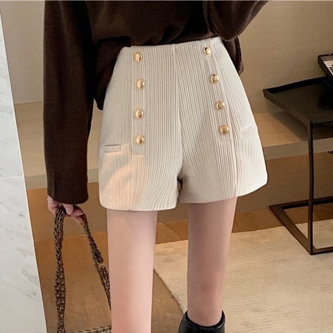 3color レディース ボトムス ショートパンツ コーデュロイショートパンツ コーデュロイ 膝上