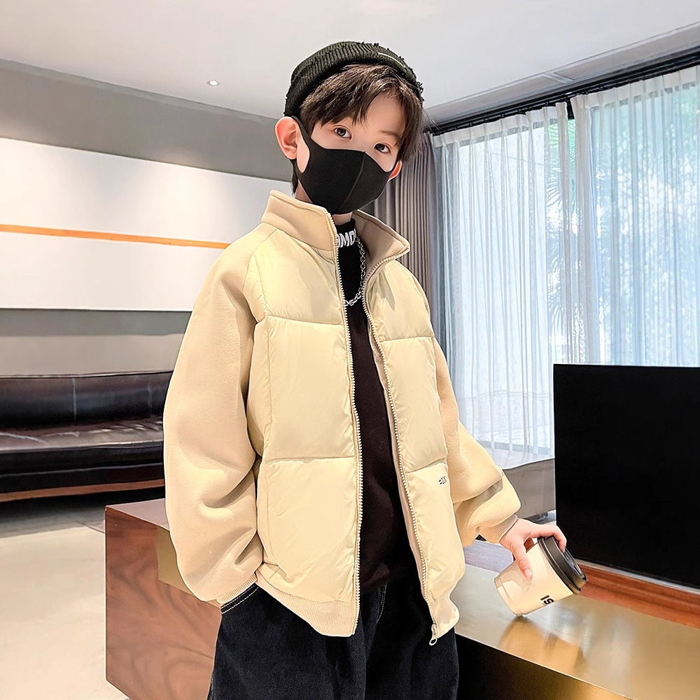 男の子ダウンジャケット2023新しい中型と大型子供用冬ショートコットンジャケット学校制服アーティファクト子供用厚みのあるキルティングジャケット 男の子ダウンジャケット2023新しい中型と大型子供用冬ショートコットンジャケット学校制服アーティファクト子供用厚みのあるキルティングジャケット