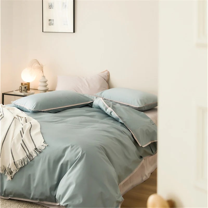 軽くて贅沢な高級100番手新疆長綿4点セット北欧シンプルコットン掛け布団カバーシーツ＆ボックスシーツ