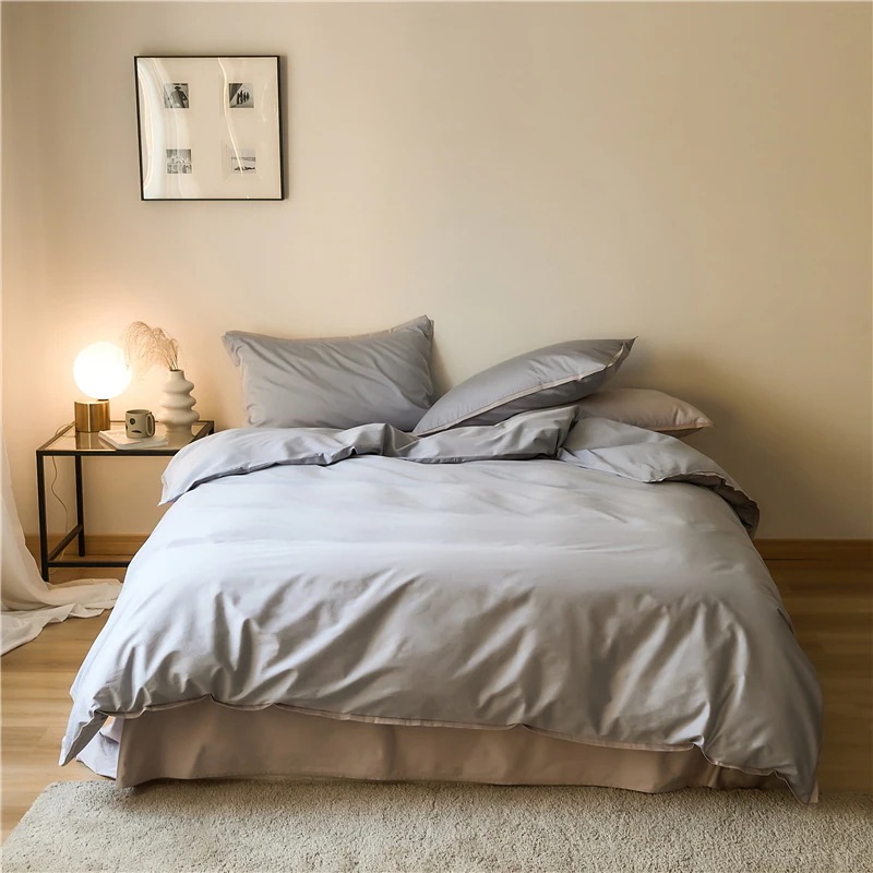 軽くて贅沢な高級100番手新疆長綿4点セット北欧シンプルコットン掛け布団カバーシーツ＆ボックスシーツ