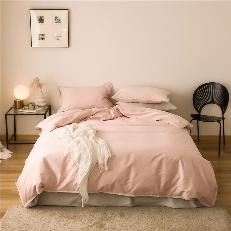 軽くて贅沢な高級100番手新疆長綿4点セット北欧シンプルコットン掛け布団カバーシーツ＆ボックスシーツ