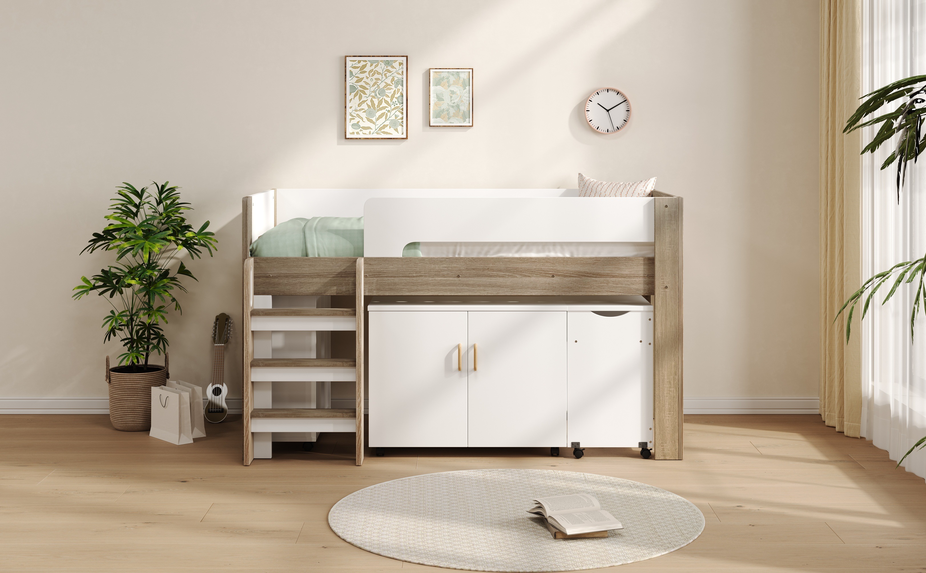 【国内出荷-送.料.無.料】ロフトベッド階段付き高さ120cm木製デスクシングルベッドロータイプベッド本棚机付きコンパクト学習机本棚付きシステムベッドS収納大人一人暮らしナチュラル+ホワイ30 【国内出荷-送.料.無.料】ロフトベッド階段付き高さ120cm木製デスクシングルベッドロータイプベッド本棚机付きコンパクト学習机本棚付きシステムベッドS収納大人一人暮らしナチュラル+ホワイ30