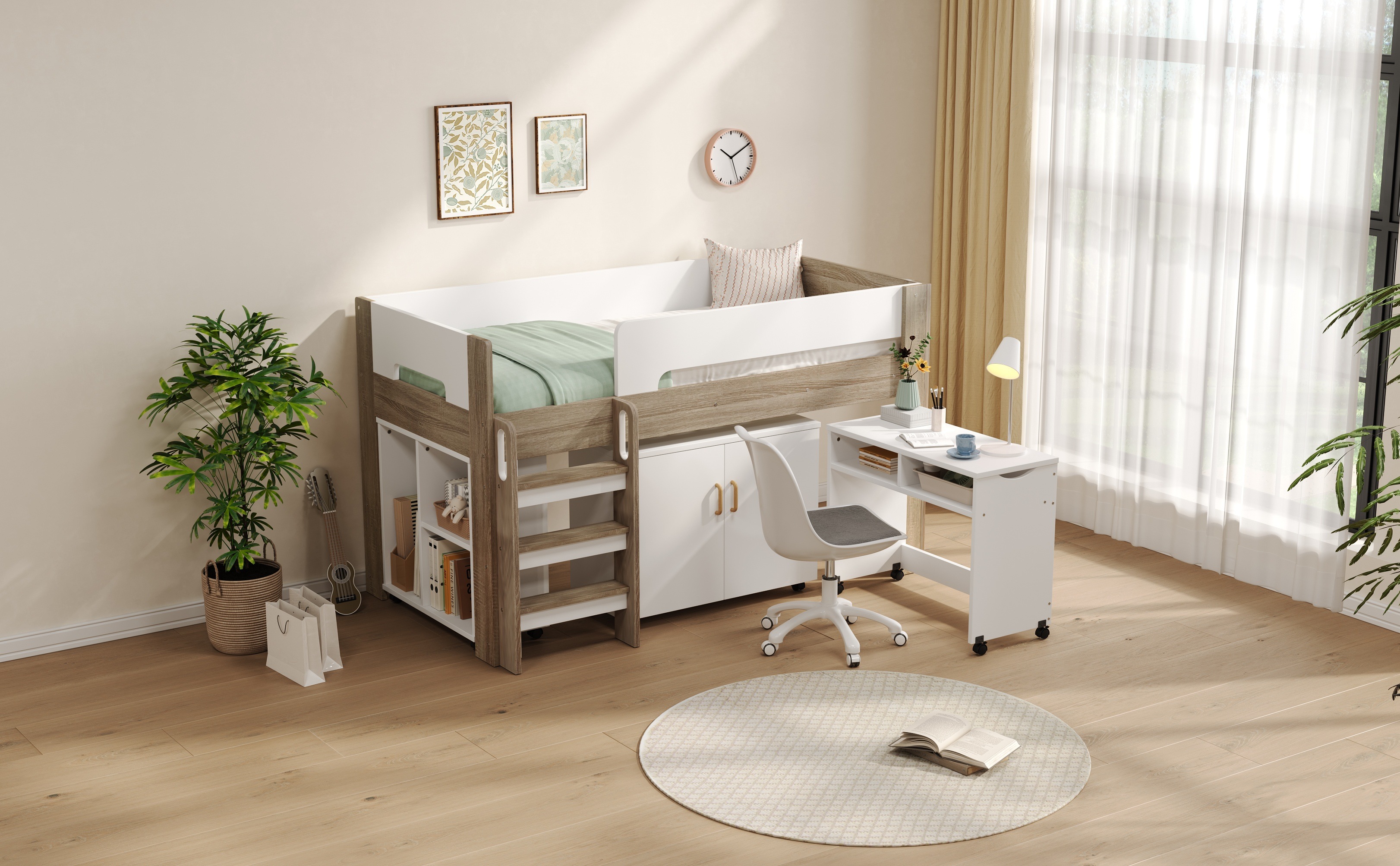 【国内出荷-送.料.無.料】ロフトベッド階段付き高さ120cm木製デスクシングルベッドロータイプベッド本棚机付きコンパクト学習机本棚付きシステムベッドS収納大人一人暮らしナチュラル+ホワイ30 【国内出荷-送.料.無.料】ロフトベッド階段付き高さ120cm木製デスクシングルベッドロータイプベッド本棚机付きコンパクト学習机本棚付きシステムベッドS収納大人一人暮らしナチュラル+ホワイ30