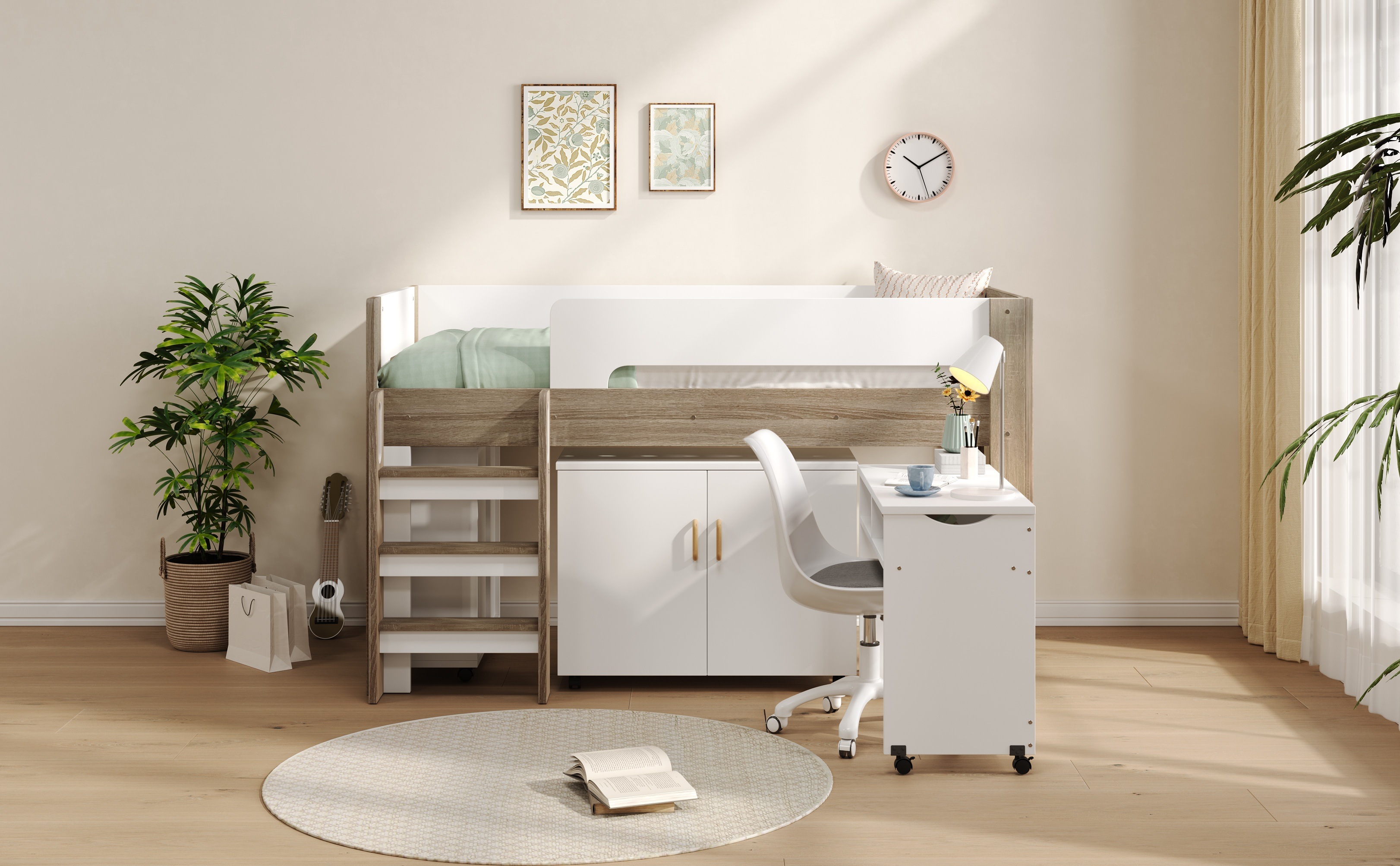 【国内出荷-送.料.無.料】ロフトベッド階段付き高さ120cm木製デスクシングルベッドロータイプベッド本棚机付きコンパクト学習机本棚付きシステムベッドS収納大人一人暮らしナチュラル+ホワイ30 【国内出荷-送.料.無.料】ロフトベッド階段付き高さ120cm木製デスクシングルベッドロータイプベッド本棚机付きコンパクト学習机本棚付きシステムベッドS収納大人一人暮らしナチュラル+ホワイ30