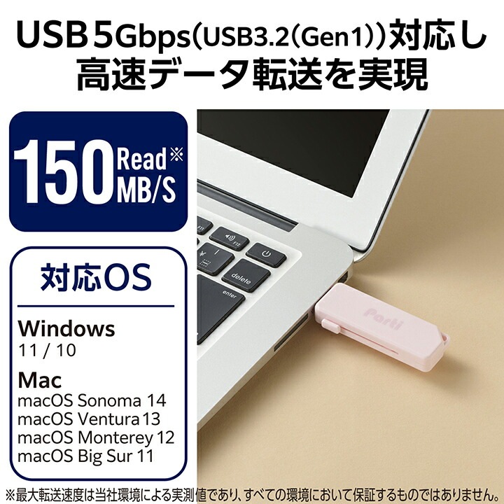 USBメモリー スライドシャッター式 USBメモリ 128GB USB3.2 ピンク USBメモリー スライドシャッター式 USBメモリ 128GB USB3.2 ピンク